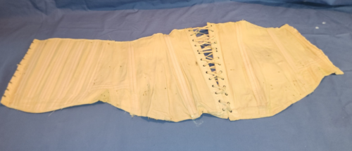 Vintage Rare Girdle Corset pink, Lace Up, Boned, Metal Hooks - Picture 4 of 5
