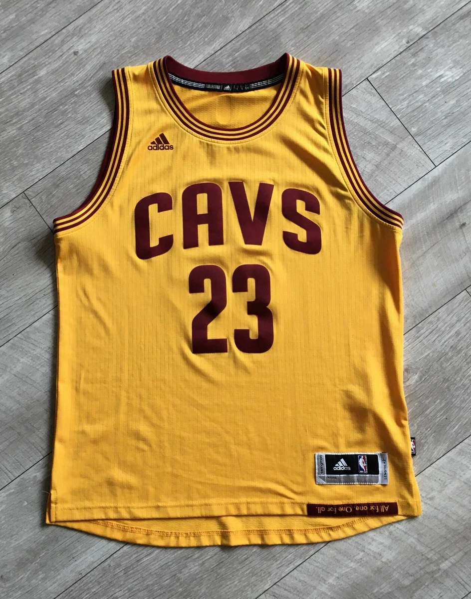 Men CAVS 23 Lebron James Swingman Jersey Yellow Cleveland Cavaliers Jersey