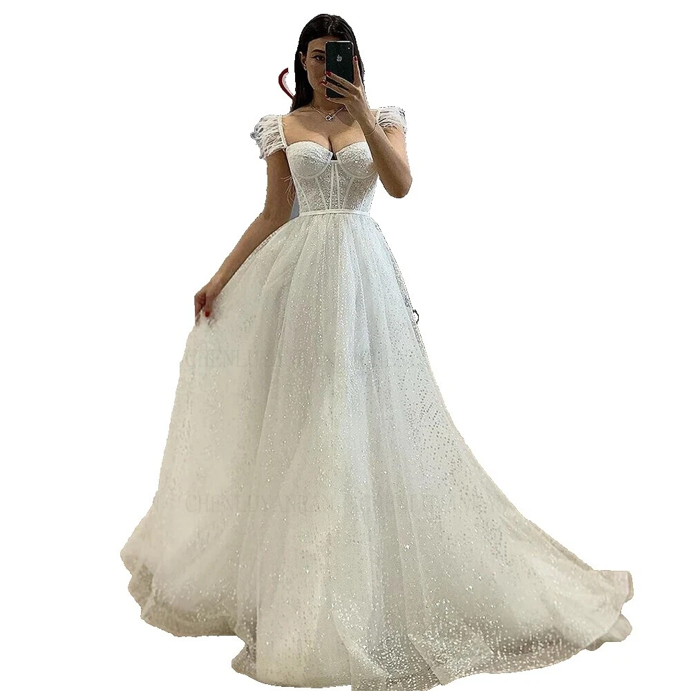Vestidos de novia de tul de plumas