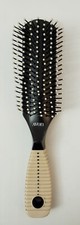 Vintage 1990's Black Tan Plastic Short Hair Styler Nylon Hair Brush NEW OPEN BAG