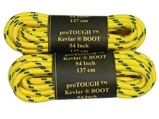 2 Pair Yellow w/Black 7/32 thick heavy duty shoelaces made with Kevlar strands 