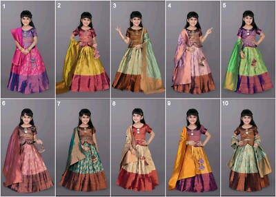 Mädchen Funktion Special Ethno Vollgenähte Jacquard Lehenga Bluse Dupatta HK-B