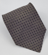 VTG Polo Ralph Lauren Silk Tie Purple Gray Geometric Men USA Short 54.5 x 3.5