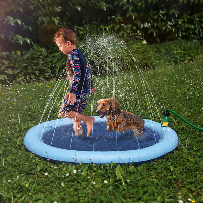 Splash Pad Sprinklermatte für Kinder Hunde Outdoor Garten Sommer Planschbecken