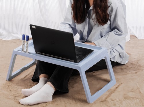Multifunction Laptop Bed Desk with foldable legs for Home Office (Blue) - Picture 3 of 9