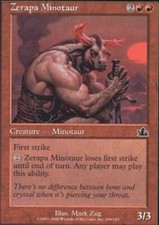 Light Play, English MTG Regular Zerapa Minotaur Prophecy Magic the Gathering
