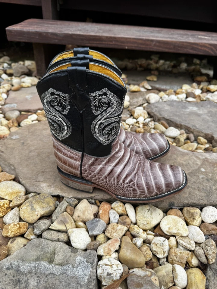 Botas Vaqueras Occidentales de Cuero Hechas en México EE. UU./Niños Talla 3 Foto 2 de 4