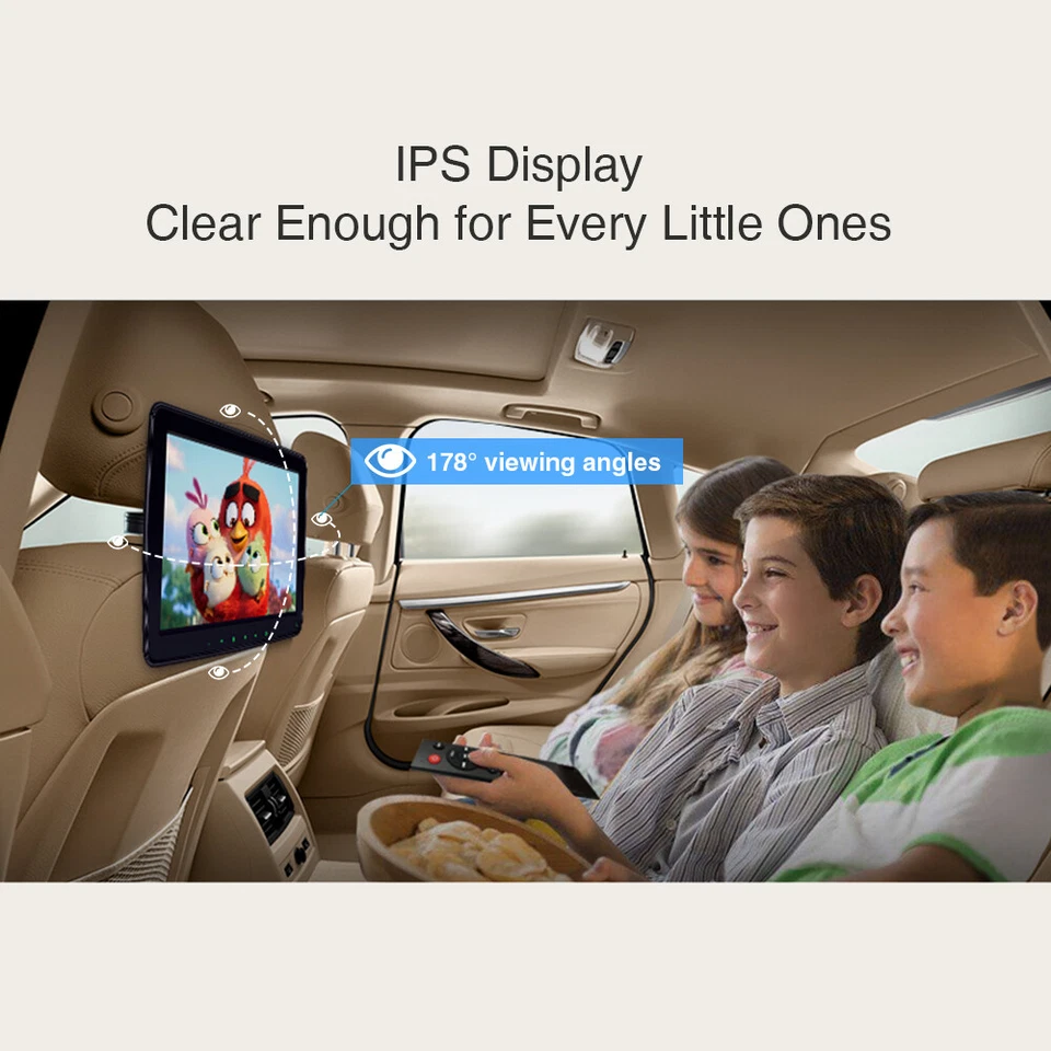 1x 11.6in Portable Car Headrest Monitor Player USB Gaming 1080P IPS Screen HDMI - Image 4 of 4