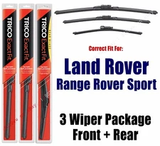 Wipers 3pk Front+Rear fits 2017+ Land Rover Range Rover Sport - 2417B/2017B/15i