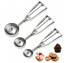 Ice Cream Scoop Scooper Mash Potato Cookie Dough Stainless Steel Spoons 4cm 6cm