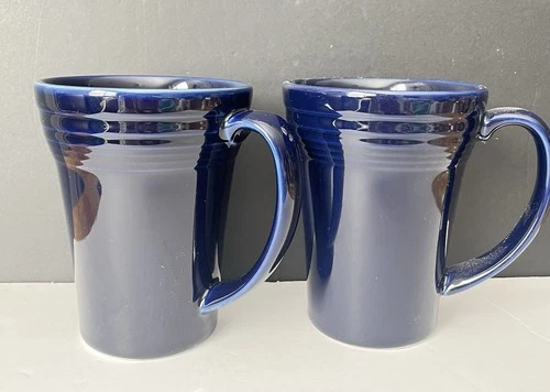 2 FIestaware FIesta HLC LATTE MUG cobalt blue  18 OZ, *read