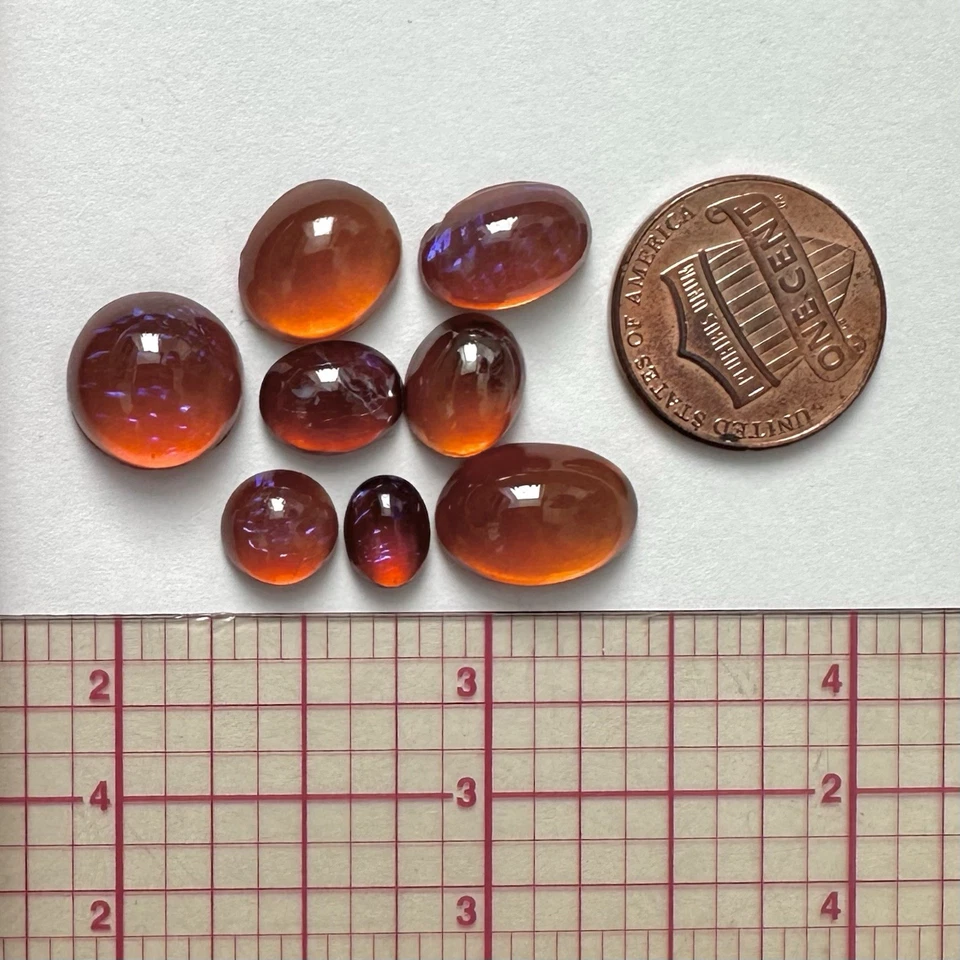 Lote de cabochões de vidro opala mexicana vintage mistura clara e escura COMO ESTÁ joia CABMX5-Z - Imagem 4 de 4