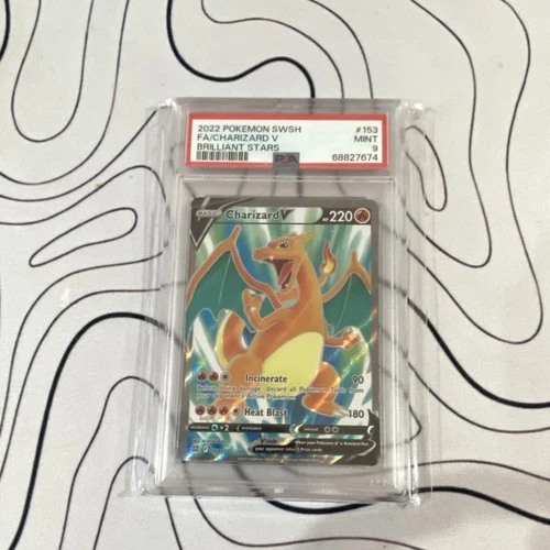 Pokémon 2022 Brilliant Stars Charizard V Full Art Holo Ultra Rare PSA 9 #153