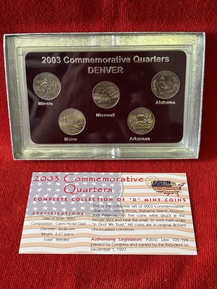 2003 50 States Commemorative Quarters - Denver -Philadelphia-Gold-Platinum Set - Image 3 of 4