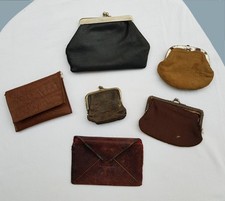 Lotto di 6 portamonete antichi e vintage per sagre teatro collezionismo restauro