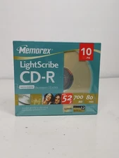 Memorex Light Scribe CD-R 700 MB 80 Min 52X, 10 Pack Brand New