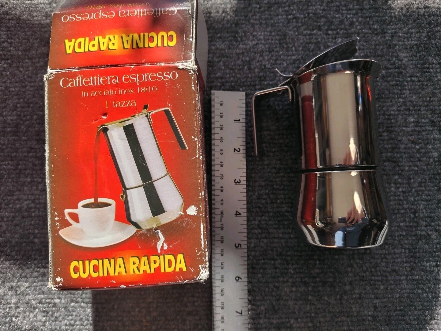 Stainless Steel 18/10 Italy Moka Pot Caffettiera Box