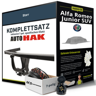 Für ALFA ROMEO Junior SUV Typ 626 , 627 Anhängerkupplung starr +eSatz 7pol 24-