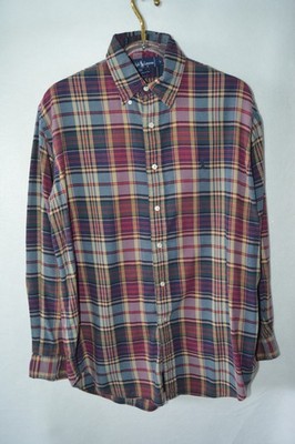 VTG Polo Ralph Lauren men's L/S Flannel Shirt Multicolor Plaid SZ L Cotton