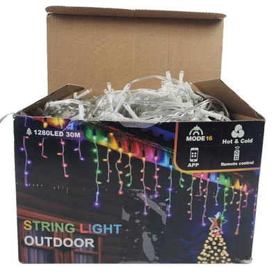 SOSHOT Christmas String Outdoor Lights 99Ft/30M, 1280 LED 8 MODES W/REMOTE & APP