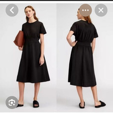 NWT Everlane The Organic Cotton Waisted Dress in Black Size Medium