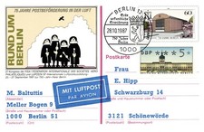 Berlin Sonderpostkarte mit ATM 1 - Luftpost  750 Jahre Berlin