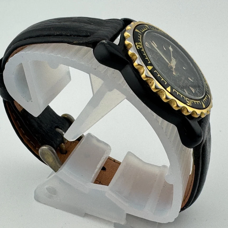 ESQ Reloj Cuarzo Sumergible Mujer 100m Bisel Giratorio Cuero Fecha Batería Nueva Foto 3 de 4