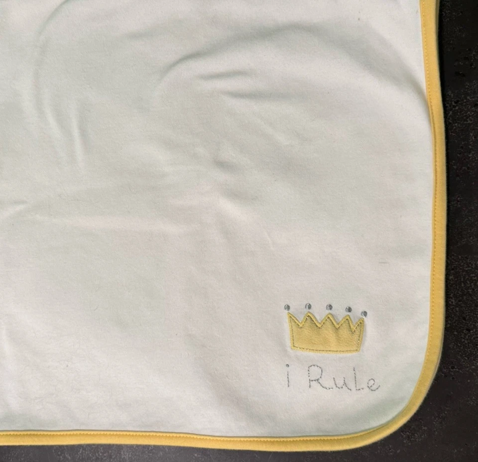 Gymboree VINTAGE 2005 unisex baby BLANKET “I RULE” crown print  VGC HTF - Image 2 of 4