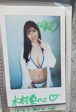Ako Kimura Autographed Signed Instax photo Cheki Japan Femail Idol miss av