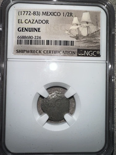 El Cazador Shipwreck 1/2 Real NGC Genuine Mexico Silver Coin 1772-83