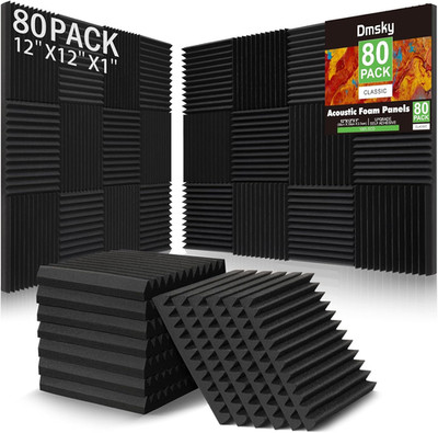 80 Pack Acoustic Foam Panels,1''X 12'' X 12''Sound Proof Foam Panels,High Density S