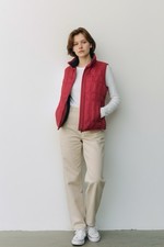 EUC Woolrich Raspberry Quilted Vest Women's Size Medium