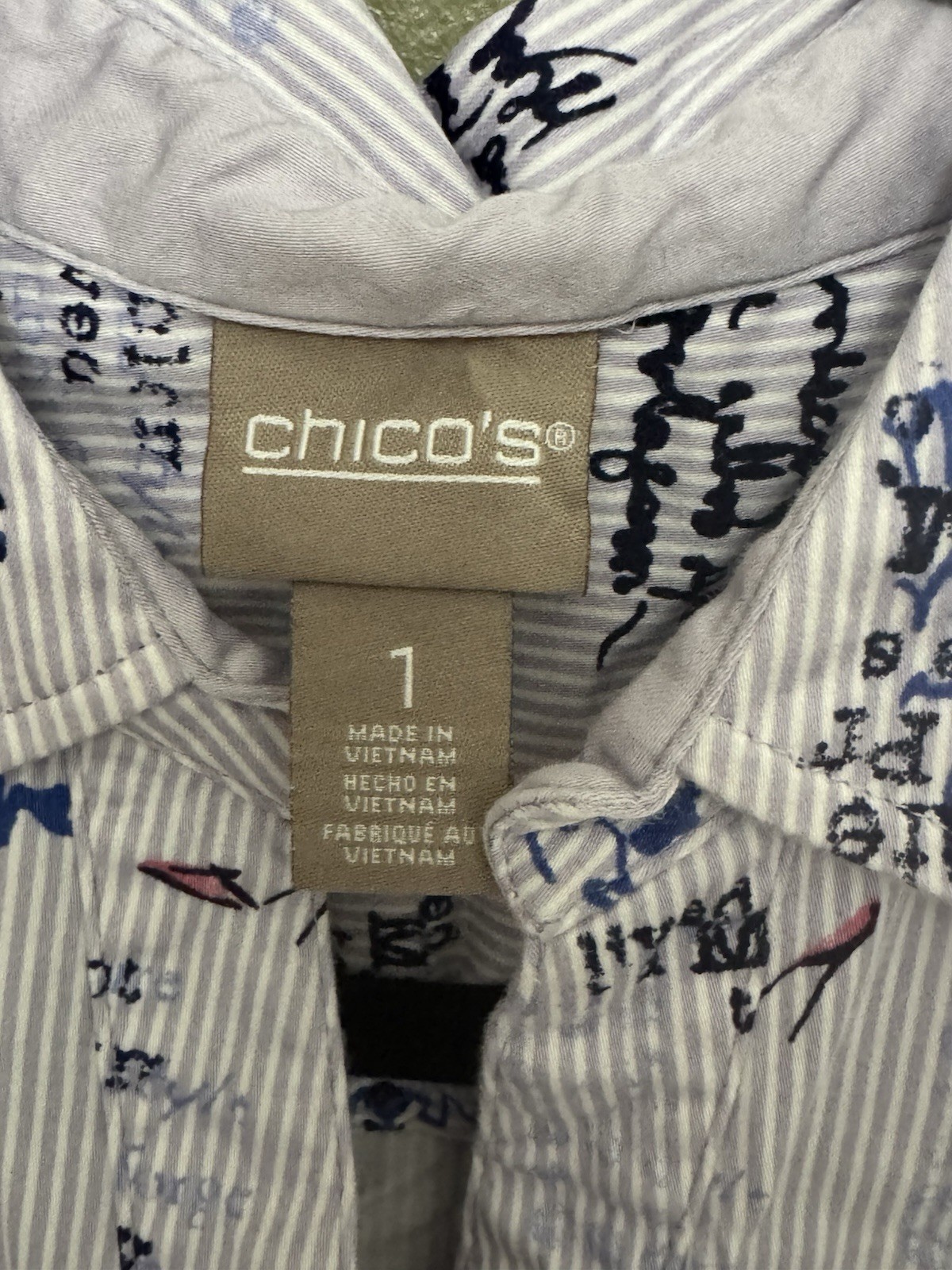 Chicos Button Down with Pattern Size 1 Women's Lo… - image 5