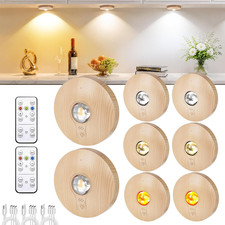 Puck Lights with Remote Control,Rechargeable under Cabinet Lighting,1500Mah Batt
