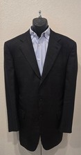 Brioni Italy Black Silk Textured 3 Button Single Breast Blazer Jacket 44 L