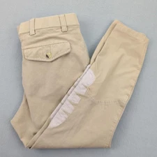 Ariat Heritage Breeches Pants Mens 32R Khaki Beige Knee Patch Equestrian Riding