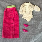 Vintage BARBIE DISC DATE #1633 Outfit Skirt, Blouse & Shoes