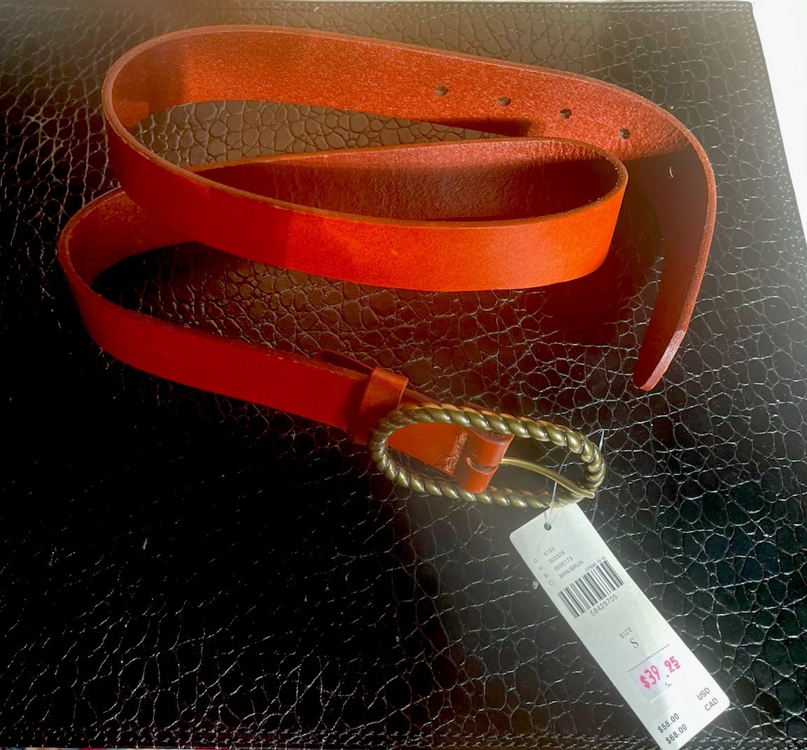 NWT Anthropologie brown belt NWT Anthropologie Classic Western Belt Tiger Print Calf Hair  main image 4