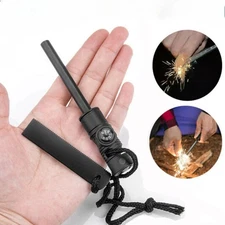 2x Fire Starter Flint Steel Striker Survival Kit Ferro Rod Camping Outdoor Tool