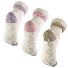 Womens Alpaca Wool Blend Thermal Slipper Bed Socks with Grippers