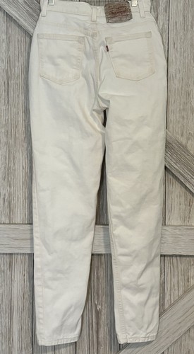 Jeans donna vintage usati etichetta rossa Levi’s denim bianco taglia 6 U.S.A. - Foto 11 di 18