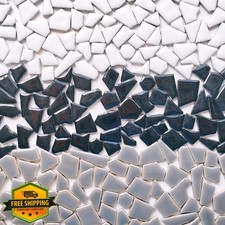 Ceramic Mosaic Tiles Bulk White Black Grey for Crafts Projects