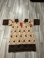 Cotton Paisley salwar kameez with dupatta Set, 44  Bust, 35  Long, Long Sleeve