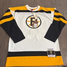 Boston Bruins Jersey Mens Medium M White Black Gold NHL Hockey Willie O'Ree 1958