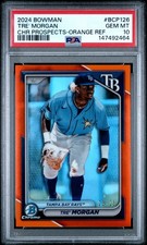 2024 BOWMAN CHROME PROSPECTS ORANGE REFRACTOR #BCP126 TRE' MORGAN 23/25 PSA 10