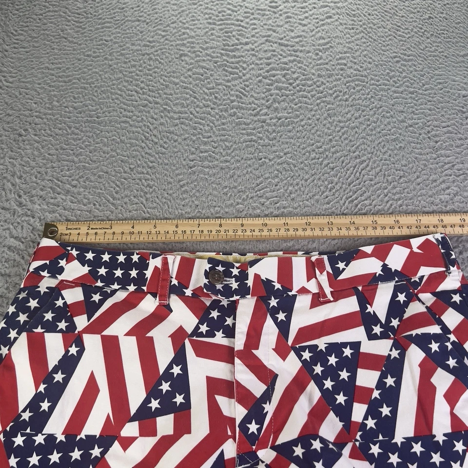 Loudmouth Golf Shorts Mens 36 Multicolor Patriotic Flagdelic Stars Stripes USA - Image 3 of 4