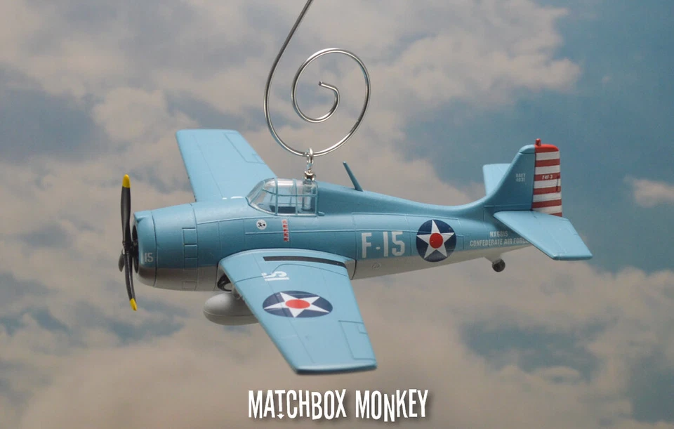 Grumman F4F Wildcat US Navy VF-3 Butch O'Hare Ace Custom Christmas Ornament - Image 2 of 4