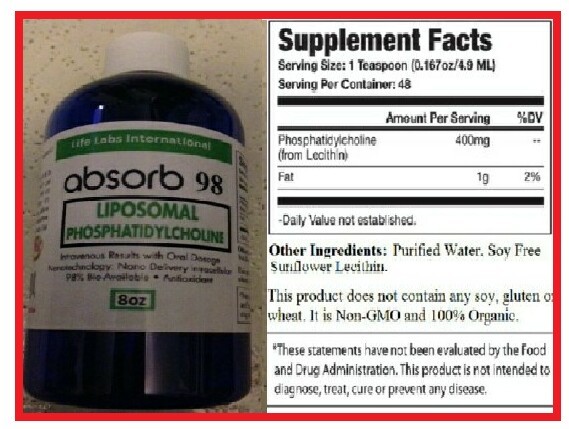 ABSORB 98 LIPOSOMAL PHOSPHATIDYLCHOLINE 