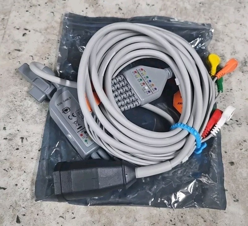 EC204SA-069 Stryker Medtronic Physio Control Compatible 6-Lead ECG Trunk Cable