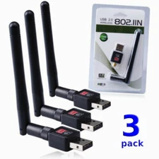 3PCS 150M USB 2.0 WiFi Wireless Network Card 802.11b/g/n LAN Adapter 7e US